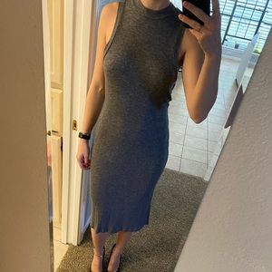 Madewell Ribbed Mock High Neck Midi Dress